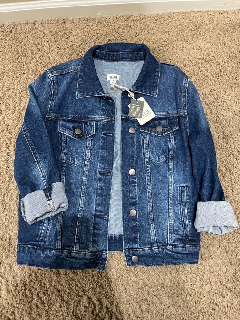 NWT - JCP Women’s Dark Rinse Blue Jean Jacket Size Medium